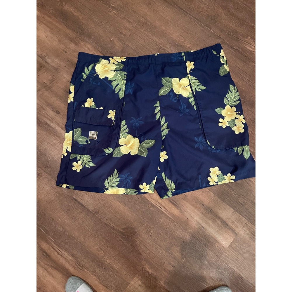 Bungalow Brand Floral Swim Trunks Hawaiian Tropical‎ Shorts XXL